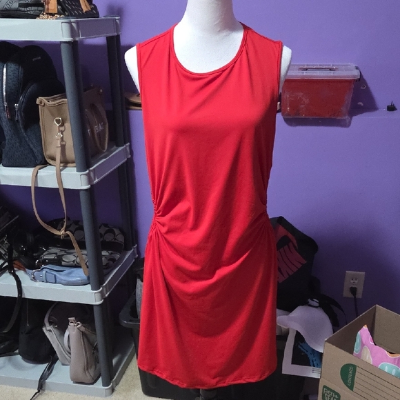 SHEIN Dresses & Skirts - SHEIN Red Asymmetrical Ruched Top Dress